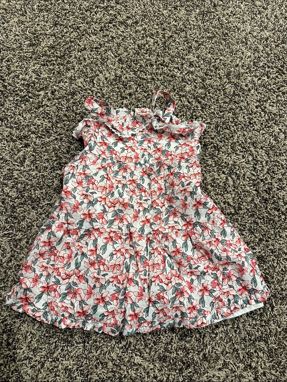 Janie and Jack Coral Floral Ruffle Tank Dress